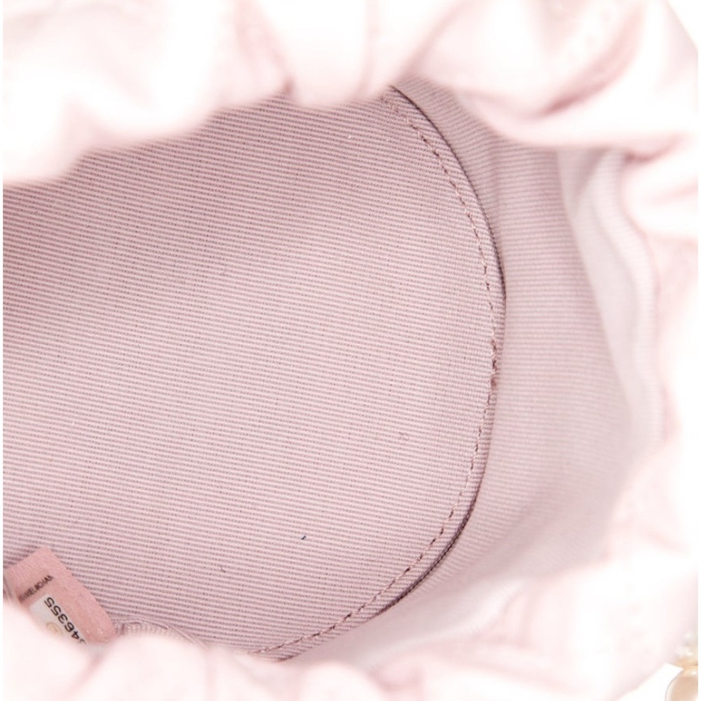 CHANEL Light Pink Quilted Mini Drawstring Bag with Pearl Chain. Never Used. - Picture 4 of 16